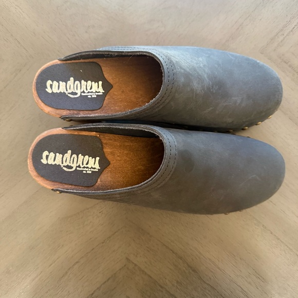 Sandgrens Rome Studded Mule Clogs – Dark Gray Nubuck Leather – Size 39 - Picture 4 of 13